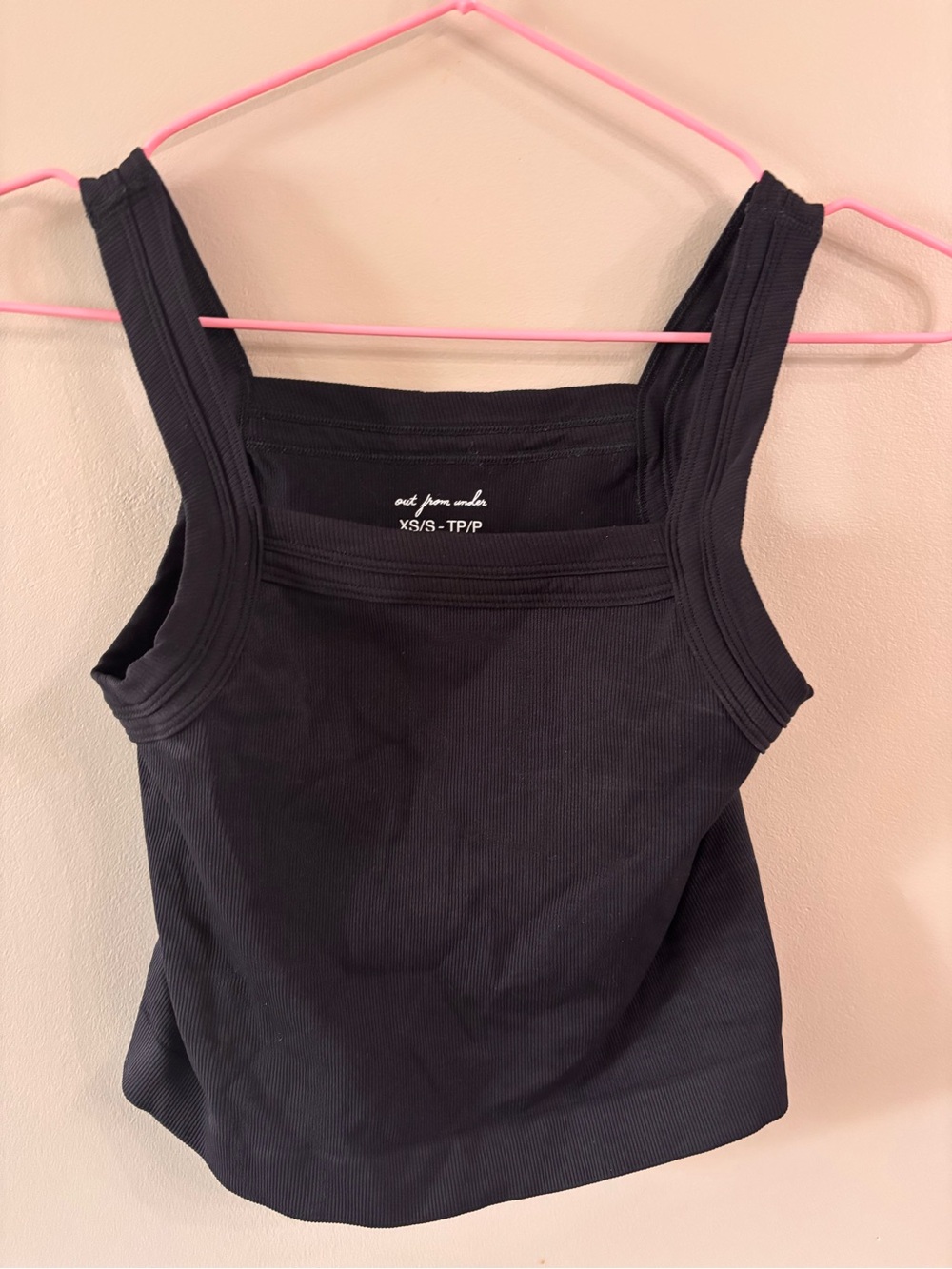 Urban Outfitters Black Ribbed Square Tank
